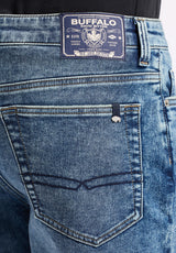 Buffalo David Bitton Relaxed Straight Dean Men's Freedom Flex Shorts color INDIGO