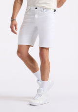 Buffalo David Bitton Relaxed Straight Dean Men's Freedom Flex Shorts color BRIGHT WHITE