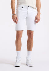 Buffalo David Bitton Relaxed Straight Dean Men's Freedom Flex Shorts color BRIGHT WHITE