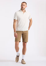 Buffalo David Bitton Relaxed Straight Dean Men's Freedom Flex Shorts color DARK BEIGE
