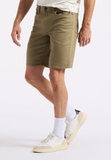 Buffalo David Bitton Relaxed Straight Dean Men's Freedom Flex Shorts color OLIVE