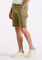 Buffalo David Bitton Relaxed Straight Dean Men's Utility Cargo Shorts color OLIVE