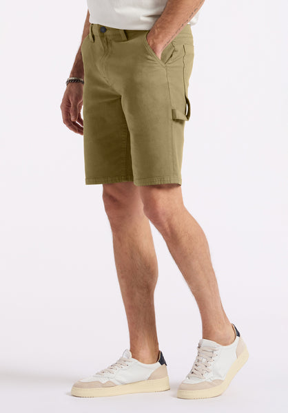 Buffalo David Bitton Relaxed Straight Dean Men's Utility Cargo Shorts color OLIVE