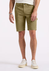 Buffalo David Bitton Relaxed Straight Dean Men's Utility Cargo Shorts color OLIVE