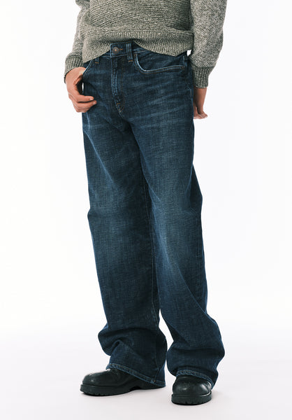 Matt Jean Coupe Large pour Homme, Indigo Usé et Délavé - BM26157