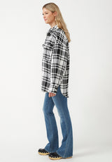Buffalo David Bitton Liesel Black And White Glen Plaid Women's Shacket - JK0011F Color BLKWHTGLENPLAID