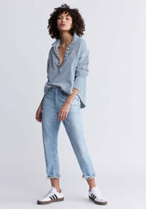 Buffalo David BittonEllowynne Women’s Striped Pullover In Blue - KT0099P Color TEALY BLUE