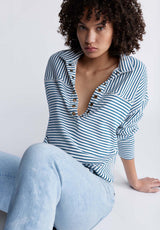 Buffalo David BittonEllowynne Women’s Striped Pullover In Blue - KT0099P Color