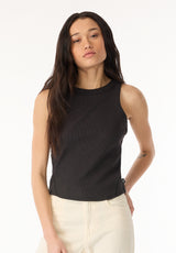 Regine Women's Ribbed Tank Top, Carbon - KT0119H