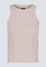 Regine Women's Ribbed Tank Top, Flax beige - KT0119H