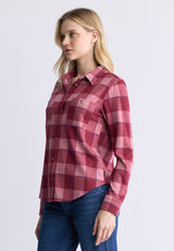 Buffalo David Bitton Georgie Women's Long-Sleeved Shirt, Beaujolais Red - KT0124F Color BEAUJOLAIS
