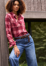 Georgie Women's Long-Sleeved Shirt, Beaujolais Red - KT0124F