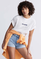 Buffalo David BittonAbbey Women's Oversized Printed T-Shirt in White - KT0136P Color WHITE