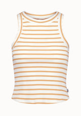 Regine Women's Ribbed Striped Tank Top, Doe - KT0175P
