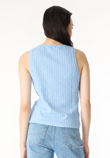 Thurryn Women's Textured Rib Knit Tank Top, Placid Blue - KT0192P
