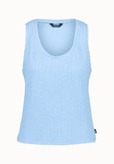 Thurryn Women's Textured Rib Knit Tank Top, Placid Blue - KT0192P