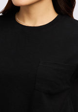 Buffalo David Bitton Amandine Women's Cap-Sleeve Crop Top color BLACK