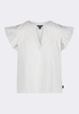 Buffalo David Bitton Mckaylie Women's Split Neck Top with Ruffle Detail color