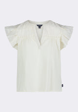 Buffalo David Bitton Mckaylie Women's Split Neck Top with Ruffle Detail color