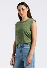 Buffalo David Bitton Elayne Women’s Sleeveless Top color BRONZE GREEN