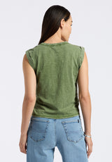 Buffalo David Bitton Elayne Women’s Sleeveless Top color BRONZE GREEN