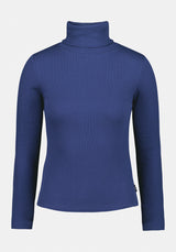 Mavra Women's Ribbed Turtleneck Top color OCEANA