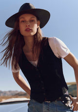 Buffalo David Bitton Moxie Women's Slub Knit V-Neck T-Shirt color WHITE