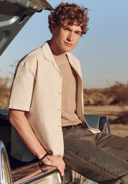 Buffalo David Bitton Kander Men's Slub Knit Crew Neck Pocket T-Shirt color TUFFET