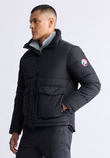 Doudoune zippée avec grandes poches Nate pour hommes, noir - OBMFE001