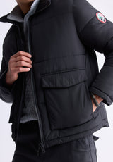 Doudoune zippée avec grandes poches Nate pour hommes, noir - OBMFE001