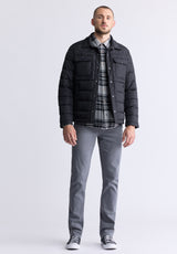 Ericson Men's Quilted Button-Front Jacket, Black - OBMOE001