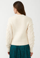 Buffalo David Bitton Larsa Ivory Women's Crew Neck Sweater - SW0021F Color IVORY