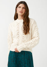 Buffalo David Bitton Larsa Ivory Women's Crew Neck Sweater - SW0021F Color IVORY