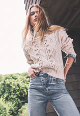 Buffalo David Bitton Larsa Ivory Women's Crew Neck Sweater - SW0021F