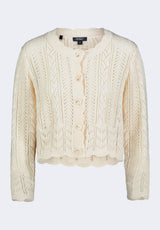 Buffalo David Bitton Emmanuelle Women's Scalloped Hem Open-Knit Cardigan color