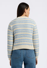Buffalo David Bitton Amaranth Women's Striped Open Knit Cardigan color CLOUD