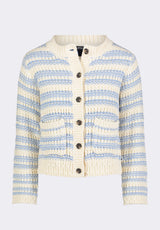 Buffalo David Bitton Amaranth Women's Striped Open Knit Cardigan color