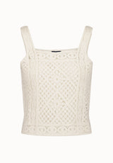 Thalassa Women's Crochet Tank Top, Blanc - SW0121P