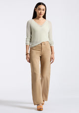 Buffalo David Bitton Valencianna Women's V-Neck Lightweight Knit Sweater color FLAX