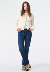 Elettra Women's Textured Knit Button-Front Cardigan color PRISTINE