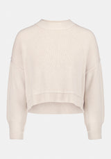 Seema Women's Dropped Sleeve Loose-Fit Cropped Sweater color OATMEAL