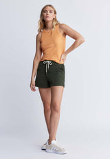 Buffalo David BittonCasiane Women’s drawstring Shorts in Olive Green - WB0004P Color OLIVE