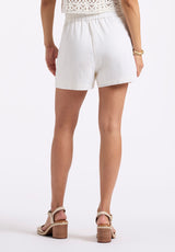 Buffalo David Bitton Giustina Women's Linen Blend High-Waisted Shorts color BLANC