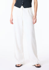Adelina Women's Linen Blend Wide Leg Pants, Off White - WB0027P
