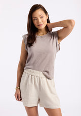 Buffalo David Bitton Giustina Women's Linen Blend High-Waisted Shorts color NATURAL