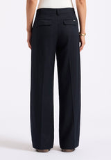 Buffalo David Bitton Adelina Women's Linen Blend Wide-Leg Pants color BLACK
