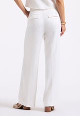 Buffalo David Bitton Adelina Women's Linen Blend Wide-Leg Pants color BLANC