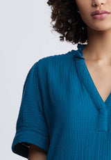 Buffalo David BittonZinnia Women's Ruffled Dress in Teal Blue - WD0033P Color