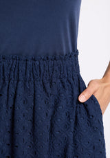 Buffalo David Bitton Drea Women's Sleeveless Tank Dress with Eyelet Embroidered Skirt color NAVY