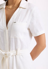 Buffalo David Bitton Carlene Women's Button-Down Midi Dress with Waist Tie color